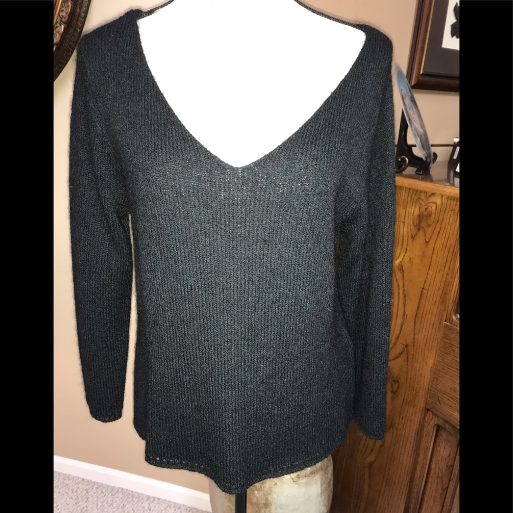 Eileen Fisher V-neck Sweater Silk, Mohair  blend L